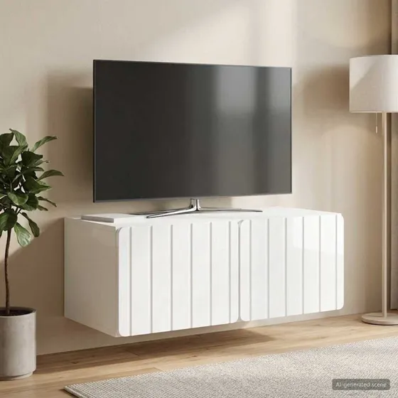 vidaXL Væghængt TV-skab 78,5 x 41 x 30 cm Hvid højglans