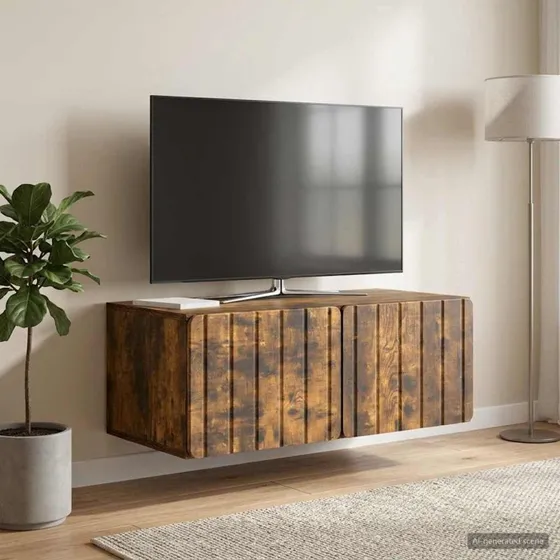 vidaXL Væghængt TV-skab 78,5 x 41 x 30 cm Røget eg Konstrueret træ