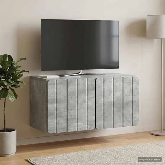 vidaXL Væghængt TV-skab 59,5 x 31 x 30 cm Betongrå Konstrueret Træ