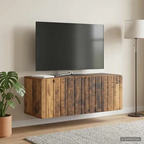 vidaXL Væghængt TV-skab 78,5 x 31 x 30 cm Gammelt Træ