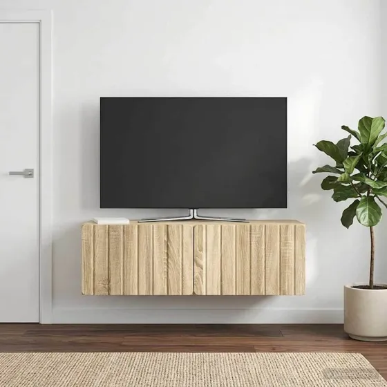 vidaXL Væghængt TV-skab Sonoma-eg 98x31x30 cm