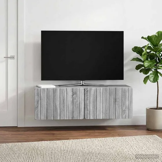 vidaXL Væghængt TV-skab 98 x 31 x 30 cm Grå Sonoma Konstrueret Træ