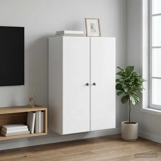 vidaXL Vægmonteret Skab Hvid 66 x 34,5 x 90 cm Konstrueret Træ