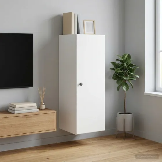 vidaXL Vægmonteret Skab Hvid 33 x 34,5 x 90 cm Konstrueret Træ