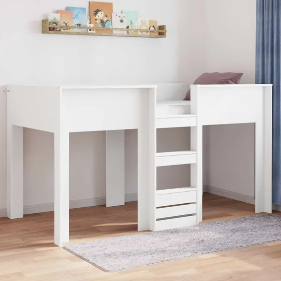 vidaXL Køjeseng til Børn Hvid 90 x 190 cm i Konstrueret Træ
