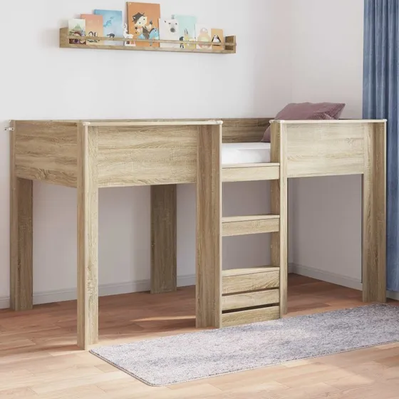 vidaXL Køjeseng til Børn Sonoma eg 80 x 200 cm, Konstrueret Træ