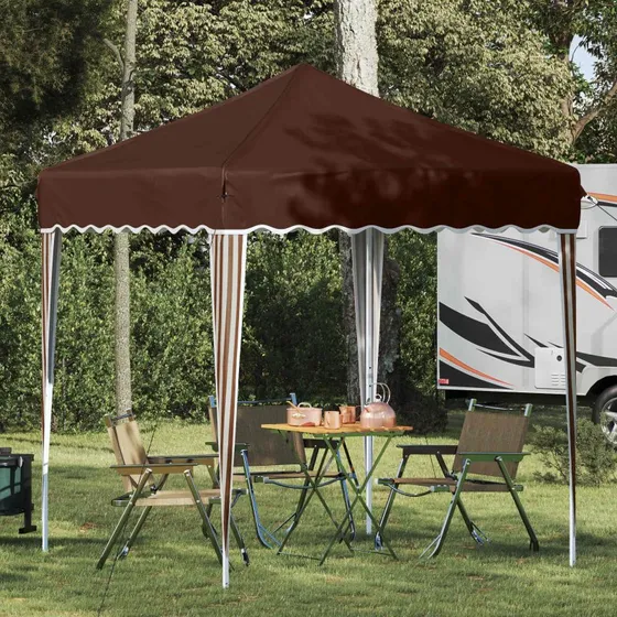 vidaXL Pop-up Festtelt 195x195x245 cm Brun Oxford Stof