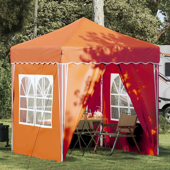 vidaXL Pop-up Festtelt 195x195x245 cm Orange Oxford Stof