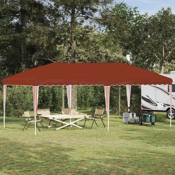vidaXL Pop-up Festtelt 575x290x245 cm Terrakotta, højdejusterbart