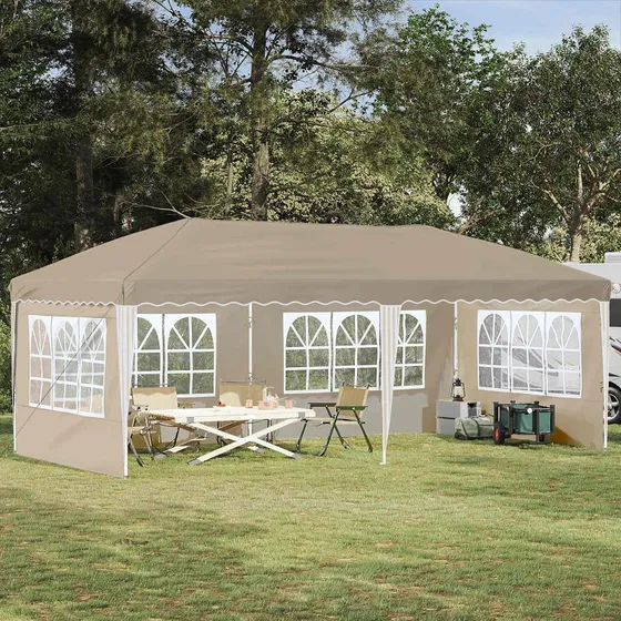 vidaXL Pop-up Festtelt 575 x 289 x 245 cm Cremefarvet