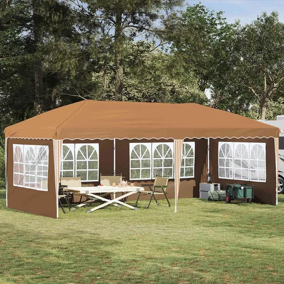 vidaXL Pop-up Festtelt 575x289x245 cm Beige