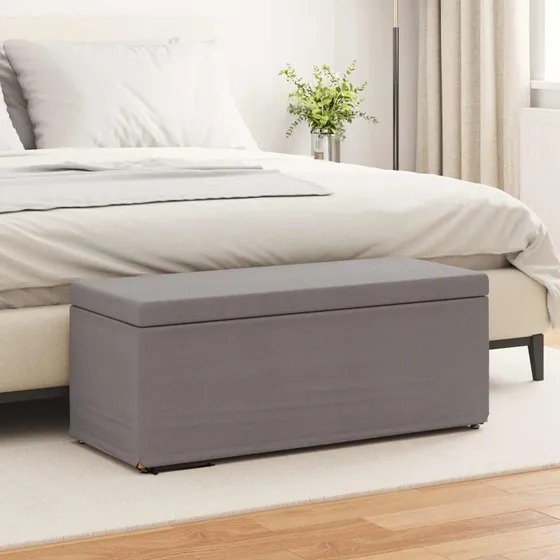 vidaXL Taburet Gråbrun 101 x 41 x 40 cm Stof & Konstrueret Træ
