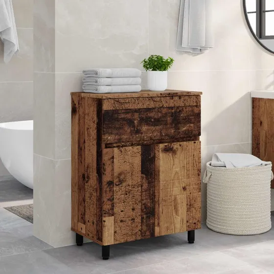 vidaXL Badeværelse Vaskeskab 60 x 35 x 80 cm Gammelt Træ