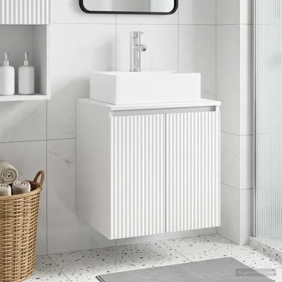 vidaXL Væghængt håndvask skab Hvid 49,5 x 41 x 62,5 cm Konstrueret træ