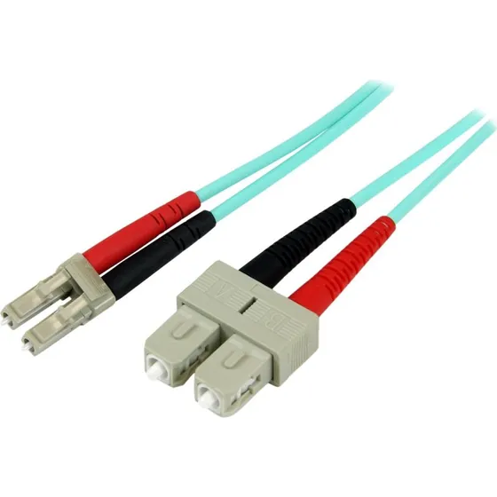 StarTech.com 1m LC/SC Fiberoptik Patchkabel, Aqua, OM3, Multimode 50/125