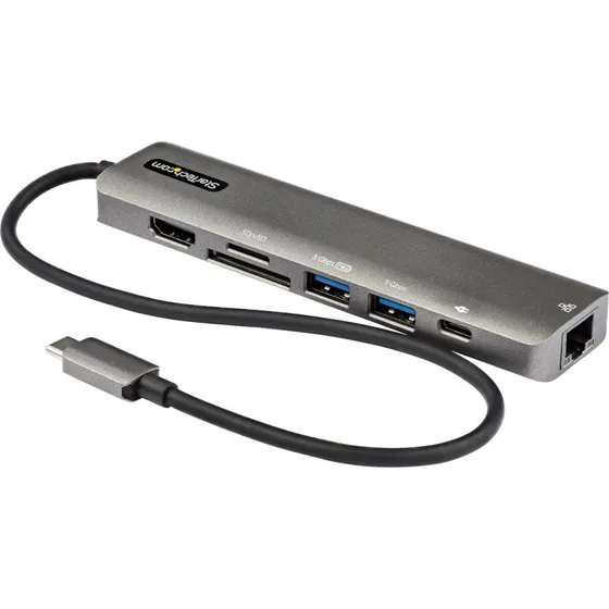 StarTech USB-C Multiport Adapter 100W PD, 4K HDMI 2.0, SD/MicroSD, 2x USB 3.0, GbE