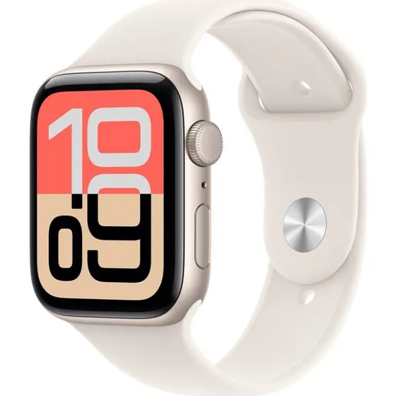 Apple Watch SE 3 44 mm Starlight Aluminium med Sport Band