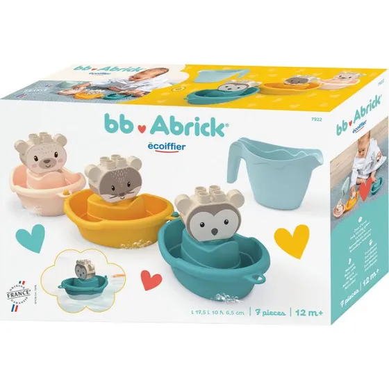 Ecoiffier Abrick Legebåde med Klodser, Pastelfarver