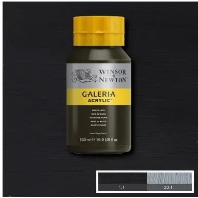 WINSOR Galeria Acrylic 500ml Mars Black 386