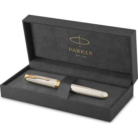 Parker Sonnet Mistral GT Fyldepen Sølv Fin Spids 18K