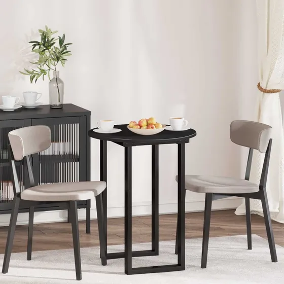 vidaXL Rund Bordplade Sort Ø60 x 1,5 cm Konstrueret Træ