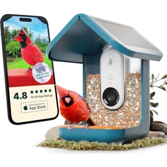BirdBuddy Smart 2.0 Fuglefoderhus med Solpanel – Blå