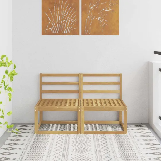 vidaXL 2 Stk Mellemsofa Akacietræ Hvid