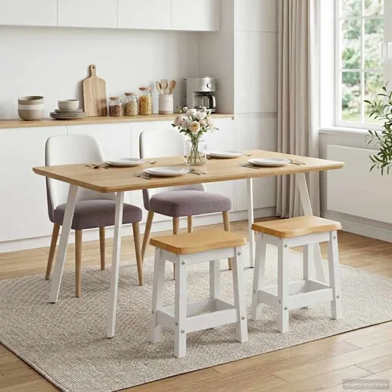 VidaXL Barbænk EKAI 2 stk Hvid 40 x 29 x 45,5 cm Massivt fyrretræ
