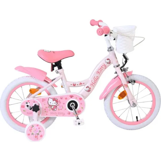 Volare Hello Kitty 14" Børnecykel med Støttehjul, Lyserød
