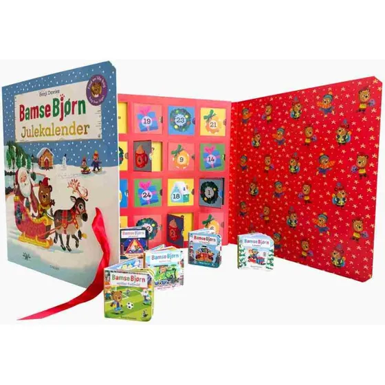 Bamse Bjørn Julekalender 24 små papbøger