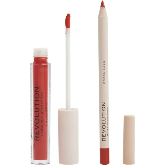 Revolution Lip Contour Kit – mat flydende læbestift & læbeforing