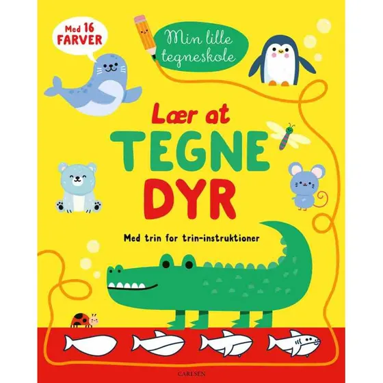 Lær at tegne dyr – Trin for trin-aktivitetsbog med 88 sider