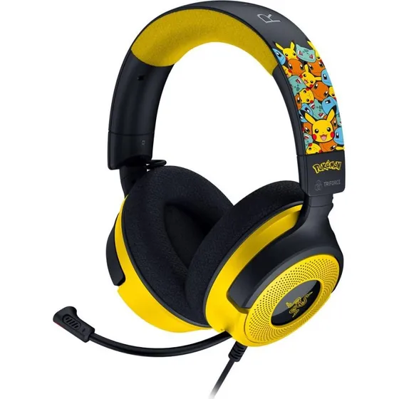 Razer Kraken V4 X Pokémon Gaming-Headset, Sort/Gul