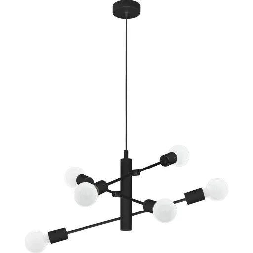Eglo Gradoli pendel, sort, 6 x E27, Ø550 mm