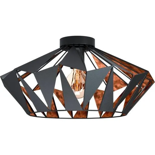 Eglo Carlton 6 loftlampe, sort/kobber, 6 x E27