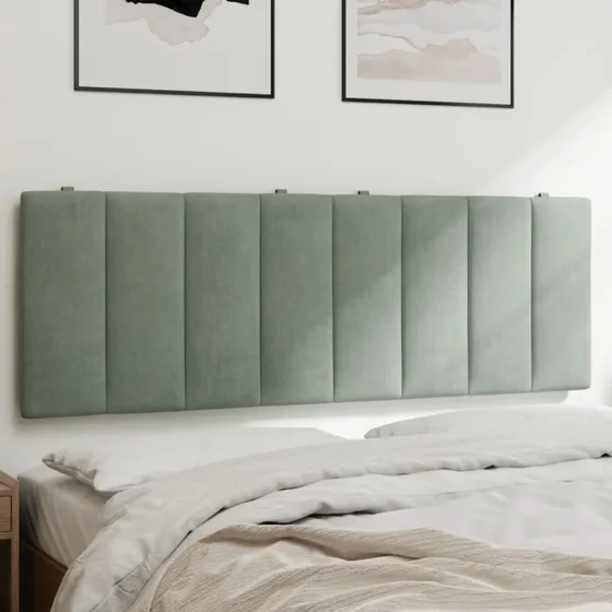 vidaXL Hanko Gavlpude 137 cm Lysegrå Velour