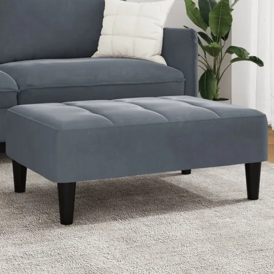vidaXL fodskammel 77x55x31 cm mørkegrå velour