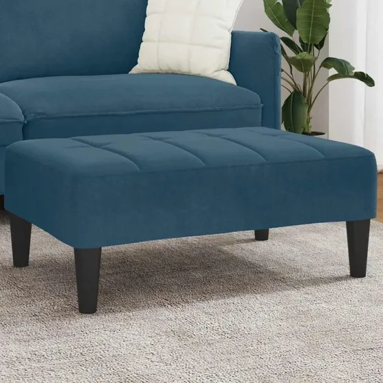 vidaXL fodskammel 77x55x31 cm blå velour
