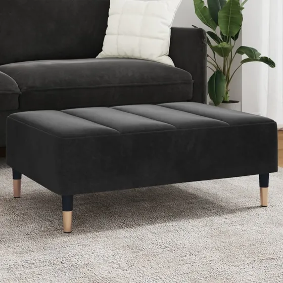 vidaXL fodskammel 77x55x31 cm sort velour