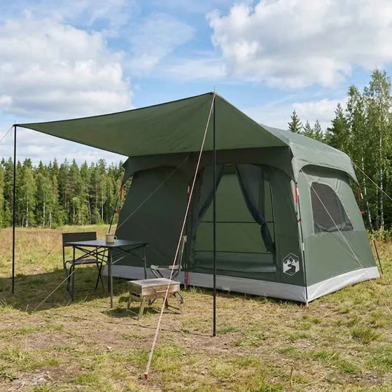 vidaXL Familietelt Army Grøn 380x260x190 cm