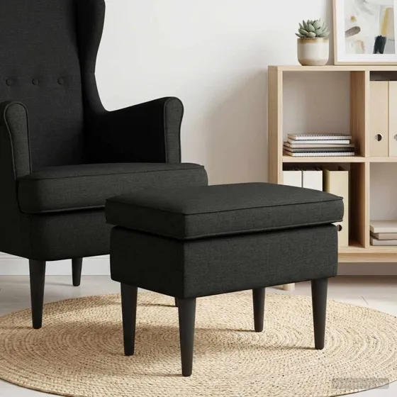 vidaXL Fodskammel Sort 55 x 35 x 41 cm i Stof