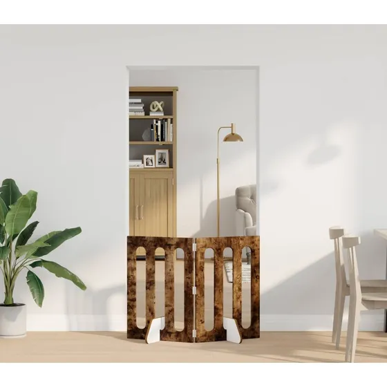 vidaXL Foldbar Hundegård 2 pcs Røget Eg 100,5 x 38 x 70 cm