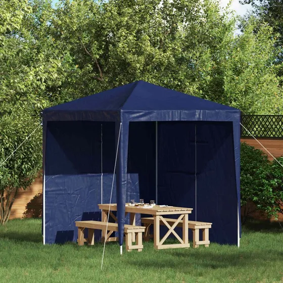 vidaXL Festasidevæg 2 pcs Blå 200 x 195 cm PE og stål