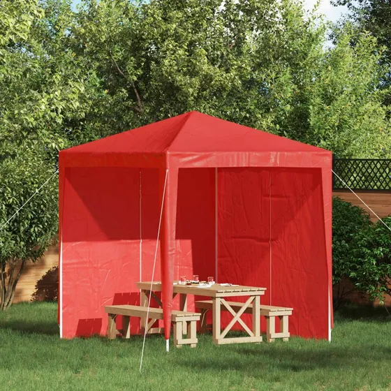 vidaXL Festasidevæg 2 stk Rød 200 x 195 cm PE & Stål