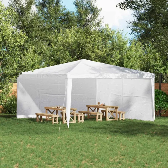vidaXL Festasidevæg 2 stk Hvid 400 x 195 cm PE & Stål