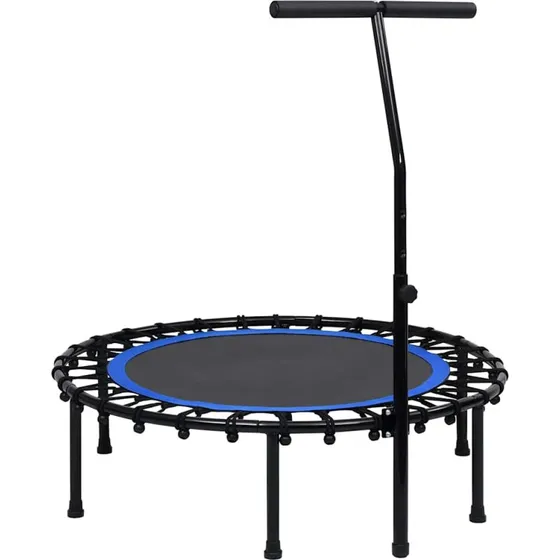 vidaXL Fitnesstrampolin med T-håndtag 102 cm, sort/blå