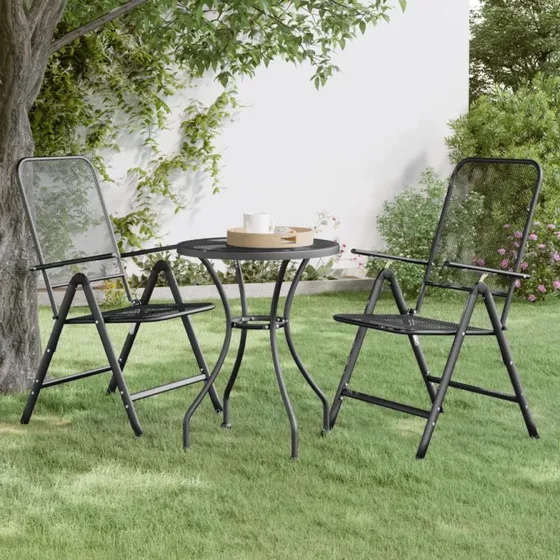 vidaXL havebord Ø60x72 cm strækmetalnet antracitgrå