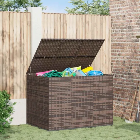 vidaXL hyndeboks 145x100x103 cm brun polyrattan
