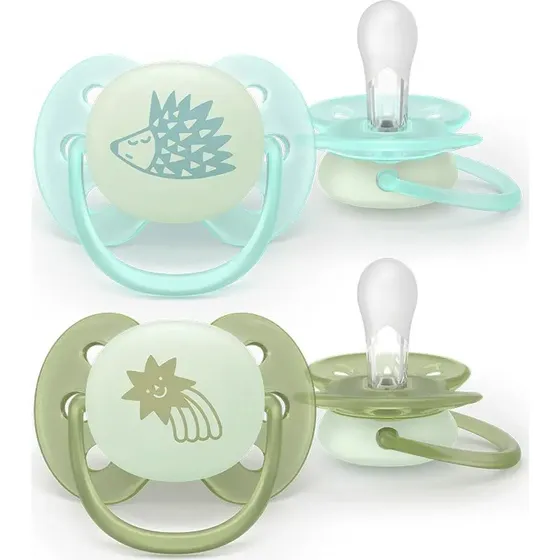 Philips Avent Ultra Soft Nighttime Sut 0-6m Grøn/Blå