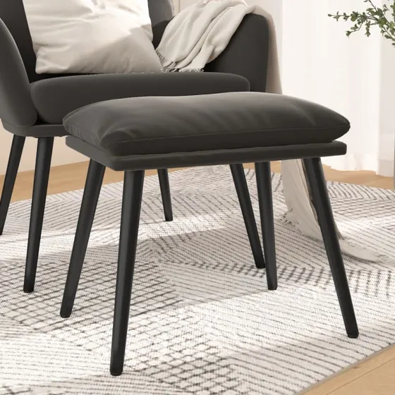 vidaXL Fodskammel 45x29,5x35 cm i Fløjl, Mørkegrå